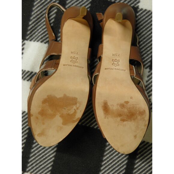 Antonio Melani SlingBack in Patent Metallic Toffee Oversized Flower - Picture 5 of 9